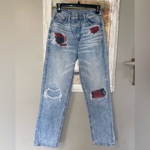 Women’s American Eagle Highest Rise 90’s Boyfriend Jeans Sz 2 Destroyed